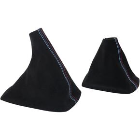 Black Faux Suede Shift & E Brake Boots Black Compatible with BMW 3 Series E36 1991-1998 Compatible with E46 1999-2005