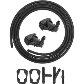 Cheriezing 8E5Z17603A 2pcs Windshield Washer Nozzle + 3 Meters Fluid Hose Tube Pipe + 3pcs Connector Adapter (I Y T) Compatible for 2008-2012 Ford Fusion 2008-2012 Mercury Milan 2008-2012 Lincoln MKZ