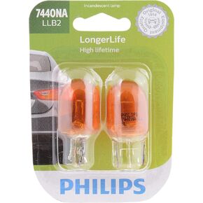 Philips 7440NA LongerLife Miniature Bulb, 2 Pack