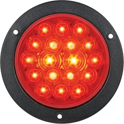 مصباح LED 75902 من Grand General (4 بوصات حامل شفة مستديرة باللون الأحمر 18 مع عدسة حمراء وإطار ملتوي من الكروم) in Kuwait