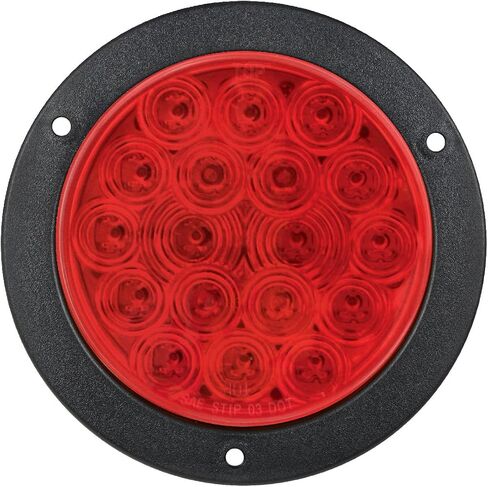 مصباح LED 75902 من Grand General (4 بوصات حامل شفة مستديرة باللون الأحمر 18 مع عدسة حمراء وإطار ملتوي من الكروم) in Kuwait