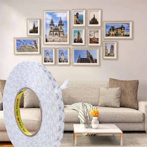 Double Sided Tape Heavy Duty, Double Sided Tape Compatible with 5050 5630 SMD LED Strip Light, Car Trim, Home/Office Decor, Craft Project, Poster Sticker (0.39in x 164ft) (10mmX50m) in Kuwait