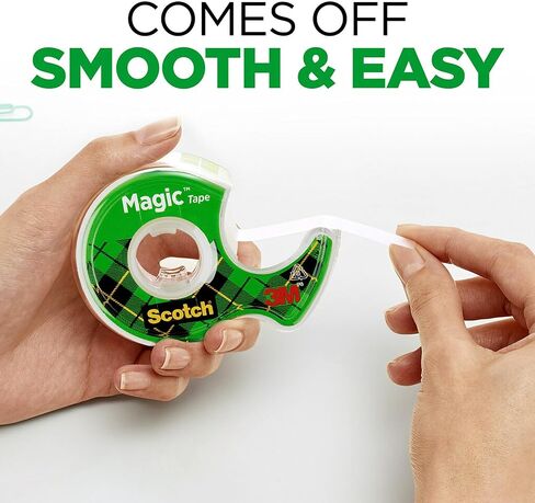 شريط سكوتش ماجيك، لفة واحدة، تطبيقات عديدة، غير مرئية، مصممة للإصلاح، 1/2 × 800 بوصة، موزعة (119) in Kuwait