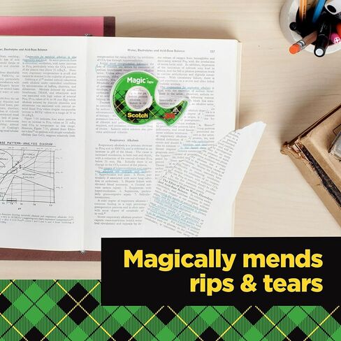 شريط سكوتش ماجيك، لفة واحدة، تطبيقات عديدة، غير مرئية، مصممة للإصلاح، 1/2 × 800 بوصة، موزعة (119) in Kuwait