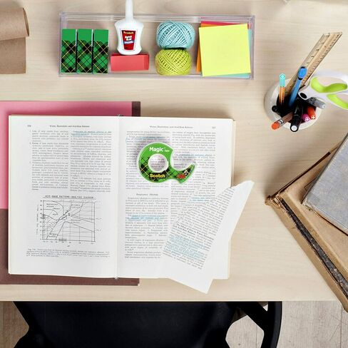 شريط سكوتش ماجيك، لفة واحدة، تطبيقات عديدة، غير مرئية، مصممة للإصلاح، 1/2 × 800 بوصة، موزعة (119) in Kuwait