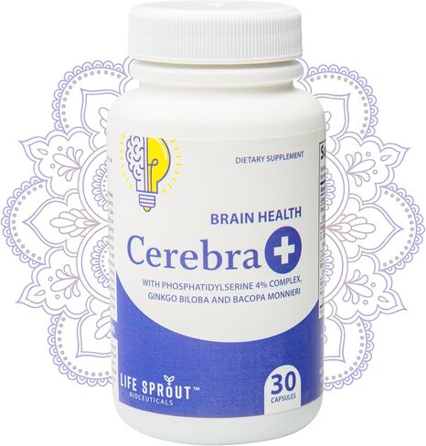 Life Sprout Bioceuticals Cerebra+ Brain Health Formula with L-Glutamine and Ginkgo Biloba - 30 Capsules in Saudi Arabia