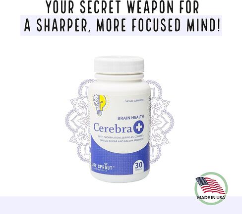 Life Sprout Bioceuticals Cerebra+ Brain Health Formula with L-Glutamine and Ginkgo Biloba - 30 Capsules in Saudi Arabia