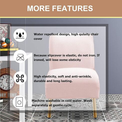 Stretch Spandex Armless Accent Chair Slipcover,Printed Stretchable Armless Accent Cover,Stretchy Chair Covers Furniture Protector for Dining Living Room Office Reception Chair,Pattern 51 in Saudi Arabia