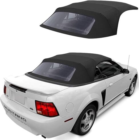 Sierra Auto Tops بديل علوي قابل للتحويل لسيارة Ford Mustang 1994-2004، قماش شراعي فينيل، سرج، نافذة بلاستيكية in Kuwait