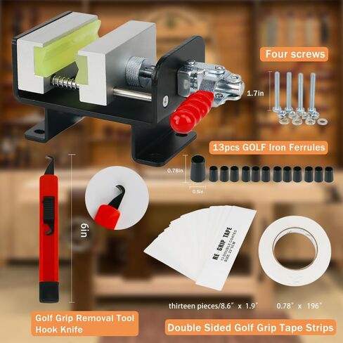 أداة wosofe Golf Club Regrip Vise Tool، محطة تجتاح نادي الجولف، مشبك عمود سريع، مقبض بديل، حزمة أدوات مطاطية غير قابلة للانزلاق، مقبض يدوي سهل التركيب، لوازم ورشة عمل الجولف القابلة للفصل in Kuwait