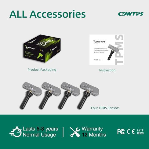 TPMS Sensor, 315MHZ Tire Pressure Monitor System 4-Pack for Buick | GMC | Chevy | Cadillac Replace#13581558 13598771,13598772,13586335,20923680 in Kuwait