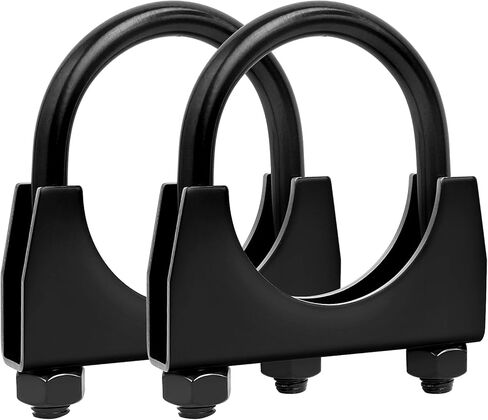 مشبك عادم على شكل حرف U عالي التحمل مقاس 1.5 بوصة مع شفة سرج لأنبوب ذيل العادم، مشابك كاتم صوت على شكل حرف U من الفولاذ المقاوم للصدأ مقاس 1-1/2 بوصة، باللون الأسود، عبوة من قطعتين in Kuwait