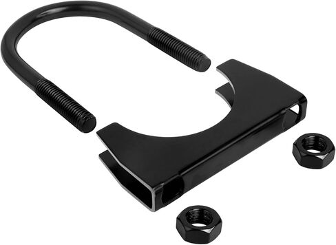 مشبك عادم على شكل حرف U عالي التحمل مقاس 1.5 بوصة مع شفة سرج لأنبوب ذيل العادم، مشابك كاتم صوت على شكل حرف U من الفولاذ المقاوم للصدأ مقاس 1-1/2 بوصة، باللون الأسود، عبوة من قطعتين in Kuwait