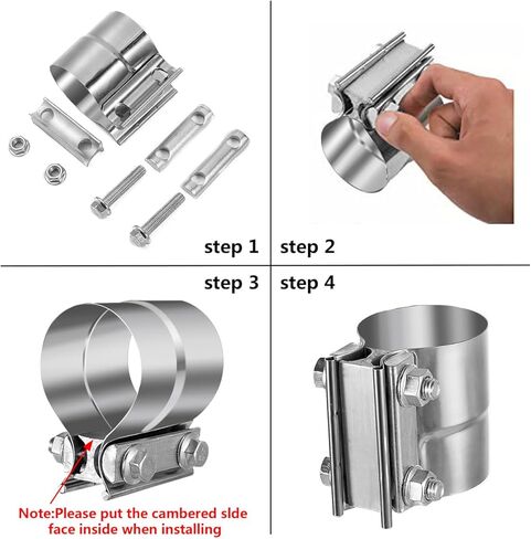 2.5 بوصة مشبك العادم بعقب مشترك الفرقة المشبك كاتم الصوت المشبك كم مقرنة 2 1/2 بوصة الفولاذ المقاوم للصدأ 2 قطعة لكوع أنبوب عادم كاتم الصوت واتصال أنابيب العادم in Kuwait