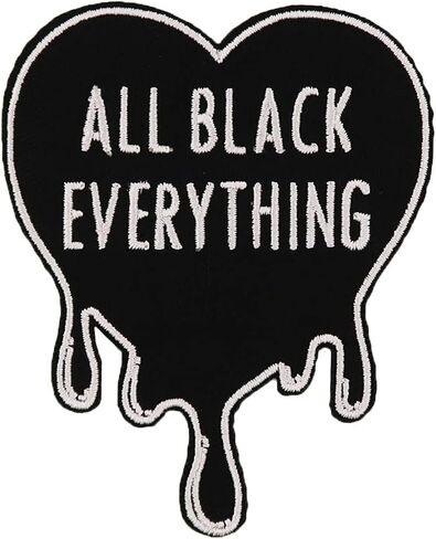 All Black Everything Halloween Goth Embroidered Iron On Patch in Saudi Arabia
