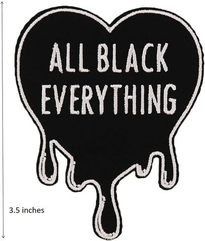 All Black Everything Halloween Goth Embroidered Iron On Patch in Saudi Arabia