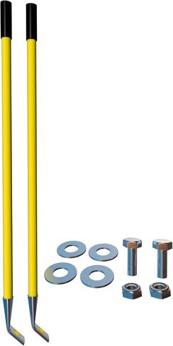 Snow Plow Blade Markers/Guides Kit 20'' Striking Yellow Never Break Stainless Steel Joint 45 Degree Bend Base for most Blizzard Boss Sno-Way Western Meyer polaris plow Mark the Edge of the Plow in Saudi Arabia