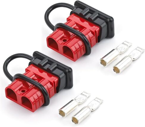 2 قطعة 175A 1/0AWG بطارية توصيل سريع سلك تسخير التوصيل عدة كابل البطارية توصيل سريع قطع التوصيل للونش السيارات سائق مقطورة الأجهزة الكهربائية (أحمر) in Kuwait
