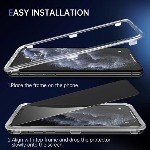 SYNCWIRE Privacy Screen Protector for iPhone 11 Pro/XS/X/10, [Pack of 2] Anti-Spy 9H Hardness Shatterproof Screen Protector, 3D Bubble-Free Protective Glass Privacy Screen Protector in Saudi Arabia