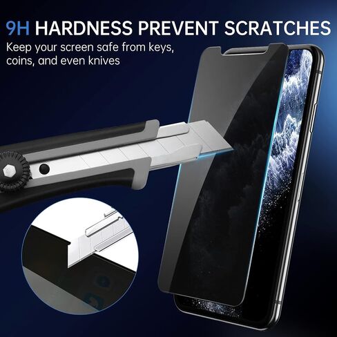 SYNCWIRE Privacy Screen Protector for iPhone 11 Pro/XS/X/10, [Pack of 2] Anti-Spy 9H Hardness Shatterproof Screen Protector, 3D Bubble-Free Protective Glass Privacy Screen Protector in Saudi Arabia