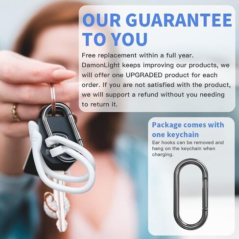 [2 Pairs] DamonLight Ear Hooks for AirPods Pro 2 & 1, AirPods 4 & 3 & 2 & 1, Airpod Ear Hook, Anti-Slip Comfortable Fit, Ergonomic Design, AirPods Accessories (Medium, White) in Kuwait