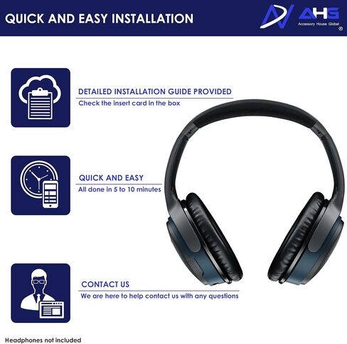 AHG Premium SoundLink AE2 Ear Pads Cushions Compatible with Bose SoundLink AE2 / Bose SoundLink Around Ear ii Wireless Headphones (Black). Premium Protein Leather | Extra Thick Soft High-Density Foam in Saudi Arabia