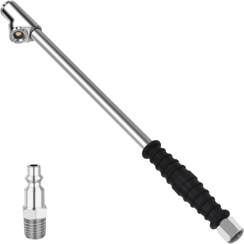 ظرف هواء مزدوج الرأس FNPT ممتد 1/4 بوصة، اتصال ثنائي الاتجاه، ظرف هواء ممتد 14.9 بوصة مع مقبض مطاطي، ظرف إطار مع قابس سريع للإطارات شبه، RV، الشاحنة المزدوجة in Kuwait