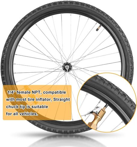 6 Pcs 1/4" NPT Brass Air Chuck Closed Flow Tire Chuck Heavy Duty Lock with Clip Chuck Heavy Duty Locking Tire Inflator Chuck No Leak Tire Chuck with Clamp for Vehicle Air Compressor Pump in Saudi Arabia