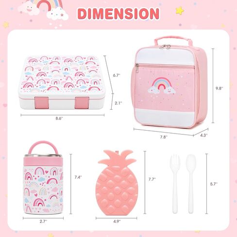 Bento Lunch Box for Kids with 14oz Insulated Water Bottle, Lunch Bag, Ic Box, BPA Free, 100% Leak-Proof, 4pcs Boys Lunch Box Set for Elementary Middle High School in Saudi Arabia