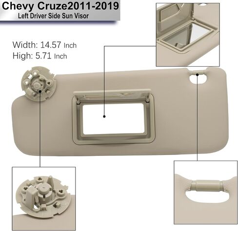 واقي الشمس الأيسر للسائق متوافق مع Chevy Cruze 2011-2019 يستبدل # 95034256 95034253 84126667 84126658 اللون: رمادي in Saudi Arabia