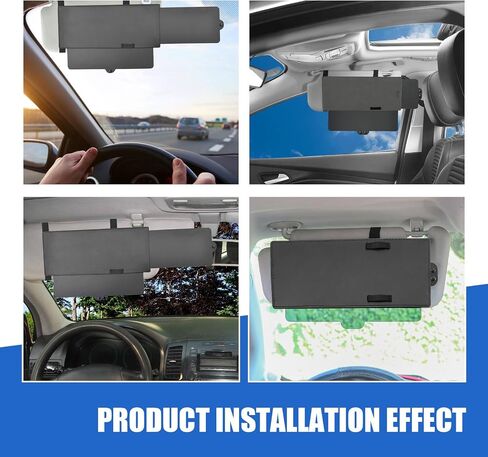 Tesnaao 1 PC Car Visor Extender, Portable Retractable Sun Visor, Multifunctional Car Sunshade, Car Modification Accessories, Universal for Most Cars (Black) in Saudi Arabia