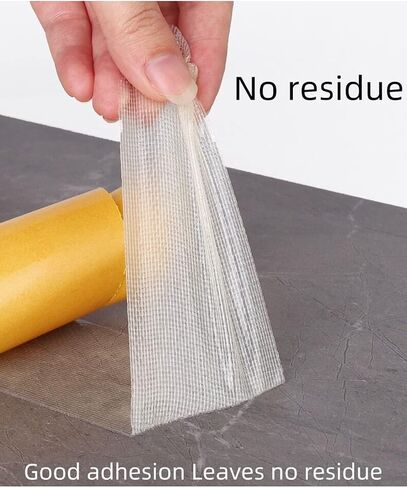 Tuocalo Double-Sided Fabric Tape Heavy Duty, 1.18inx66FT(20m) Super Sticky Clear Tape, Strong Wall Adhesive with Fiberglass Mesh, Fixed Carpet, Wall Decor, Removable & Residue Free in Saudi Arabia
