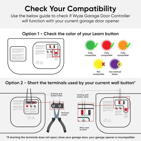 فتاحة باب المرآب الذكية من Wyze مع فيديو عالي الدقة مدمج، باب المرآب للتحكم عن بعد، فيديو عالي الدقة 1080 بكسل مع رؤية ليلية ملونة، صوت ثنائي الاتجاه in Kuwait