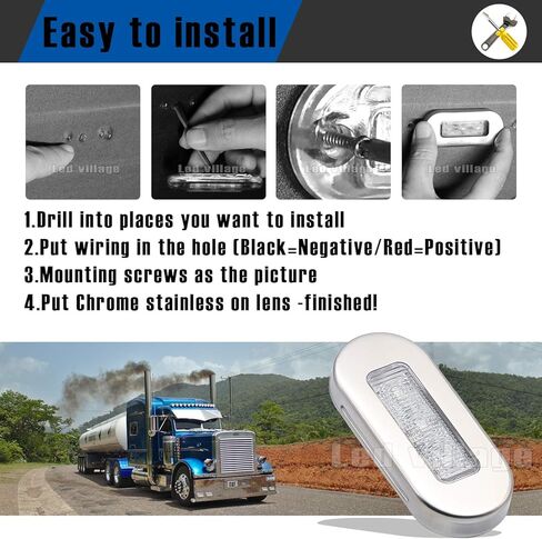 [عبوة من 10] Ledvillage 3 بوصة عدسة شفافة خضراء LED بيضاوية بحرية ضوء مجاملة لشاحنة الالتقاط والعبّارة واليخت والقوارب العائمة 12 فولت تيار مستمر مع الكروم المقاوم للأشعة فوق البنفسجية 12 in Kuwait