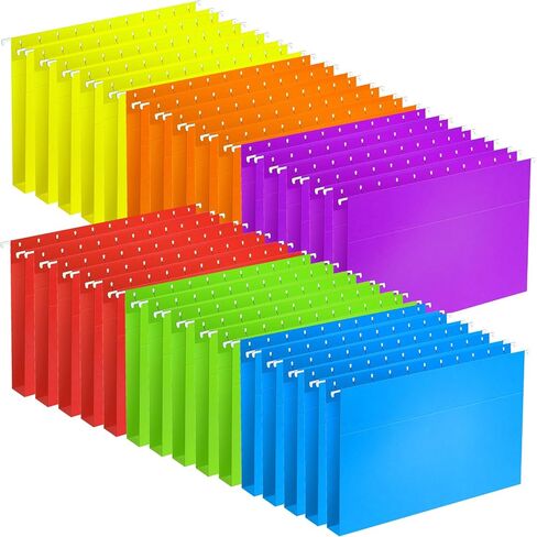 30 Pack Extra Capacity Hanging File Folders Reinforced Letter Size Hanging Folders with 1 Inch Expansion, 1/5 Cut Adjustable Tab Inserts for Office, School, Home Supplies, Assorted Colors in Saudi Arabia