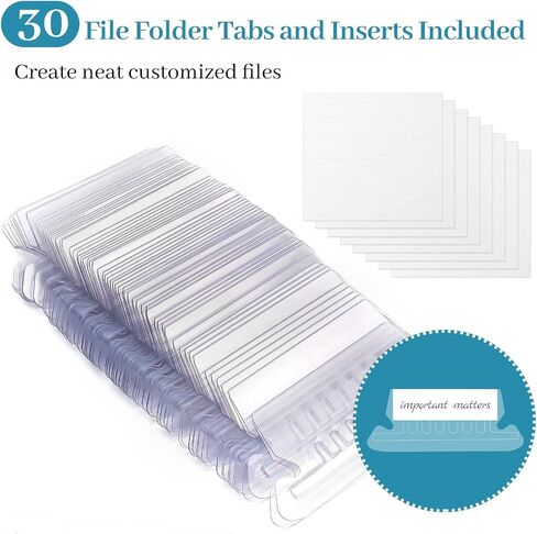 30 Pack Extra Capacity Hanging File Folders Reinforced Letter Size Hanging Folders with 1 Inch Expansion, 1/5 Cut Adjustable Tab Inserts for Office, School, Home Supplies, Assorted Colors in Saudi Arabia