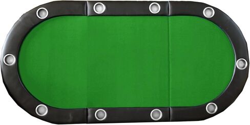 10 Players Tri-Fold Green Casino Game Texas Holdem Blackjack Mat Folding Poker Table Top Layout in Saudi Arabia