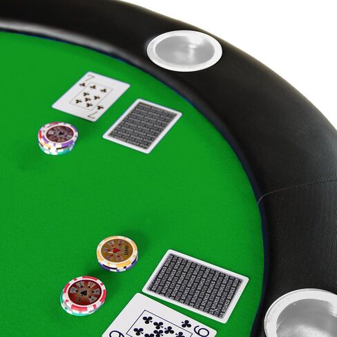10 Players Tri-Fold Green Casino Game Texas Holdem Blackjack Mat Folding Poker Table Top Layout in Saudi Arabia