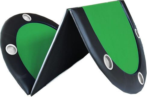 10 Players Tri-Fold Green Casino Game Texas Holdem Blackjack Mat Folding Poker Table Top Layout in Saudi Arabia