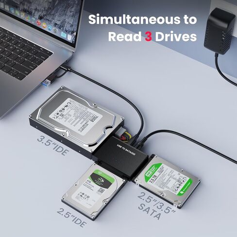 EYOOLD USB 3.0 إلى SATA IDE محول قارئ القرص الصلب الخارجي كابل محول لمحرك الأقراص الصلبة العالمي 2.5/3.5 HDD/SSD القرص الصلب محرك الأقراص الضوئية in Saudi Arabia