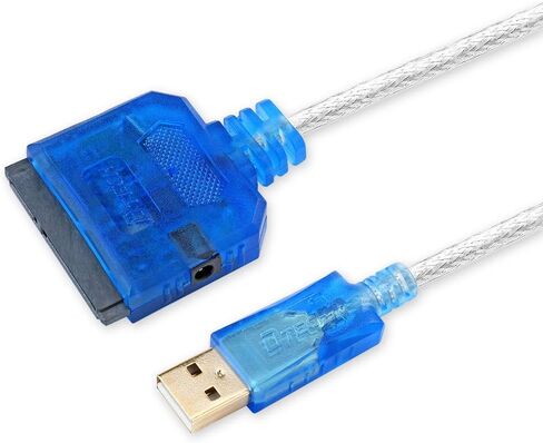 DTech Slim USB to Hard Drive Cable HDD SSD 3.5 2.5 Inch 22 pin SATA to USB 2.0 Adapter with Power Supply LED Indicators External Converter for Laptop Desktop Computer SATAIII Disk Data Transfer in Saudi Arabia