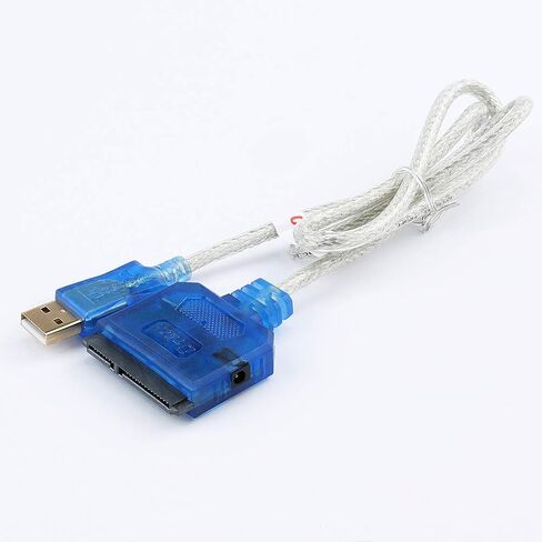 DTech Slim USB to Hard Drive Cable HDD SSD 3.5 2.5 Inch 22 pin SATA to USB 2.0 Adapter with Power Supply LED Indicators External Converter for Laptop Desktop Computer SATAIII Disk Data Transfer in Saudi Arabia