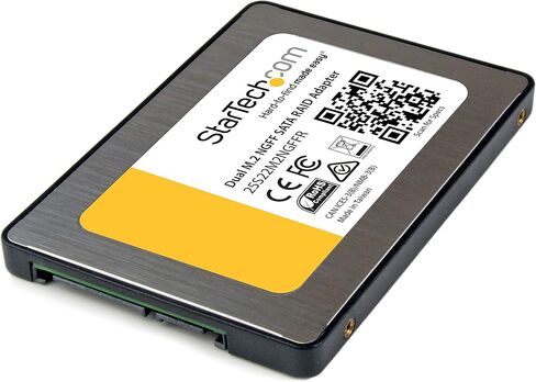 StarTech.com Dual M.2 SATA Adapter with RAID - 2x M.2 SSDs to 2.5in SATA (6Gbps) RAID Adapter Converter with TRIM Support (25S22M2NGFFR) Black/Silver in Saudi Arabia