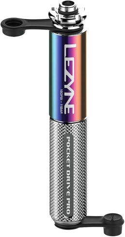 مضخة يد صغيرة للدراجة من LEZYNE Pocket Drive Pro، ضغط عالي 160 رطل لكل بوصة مربعة، بريستا وشرايدر مع أداة أساسية للصمام، حامل دعامة من خليط معدني، مقبض محكم، مضخة إطار دراجة سهلة الاستخدام in Kuwait