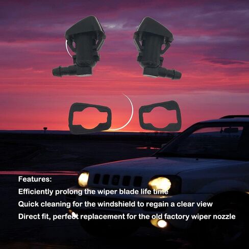 55157319AA Pack of 2 Windshield Washer Sprayer Nozzle Kit for 2008-2012 Liberty 2006-2010 Commander 2007-2011 Dodge Nitro Replace OE 55157319AA 4806312AA in Saudi Arabia