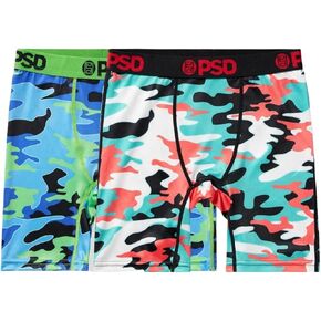 PSD Youth Boy's Camo Print Boxer Briefs - Breathable and Supportive Kids Underwear with Moisture-Wicking Fabric