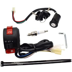 3 Function Left Starter Kill Light Switch Ignition Key Switch Spark Plug Assembly for 50cc 70cc 90cc 110cc 125cc TaoTao Chinese ATV Quad 4 Wheeler Dirt Bike SUNL Go Karts