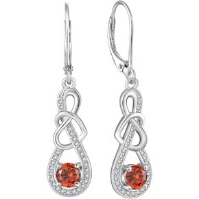 Dangle Drop Earrings for Women 925 Sterling Silver Heart Infinity Leverback Earrings Birthstone Jewelry Gifts for Women Wife Girlfriend Mother Daughter Her