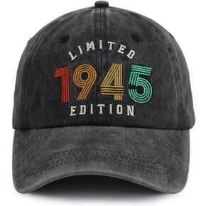 KKMKSHHG 30th 40th 80th Birthday Hat for Men Women, Adjustable Cotton Limited 1995 1985 1945 Edition Baseball Cap
