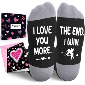HAPPYPOP Gifts For Boyfriend Girlfriends - Valentines Gifts from Boyfriend, Socks With Greeting Card